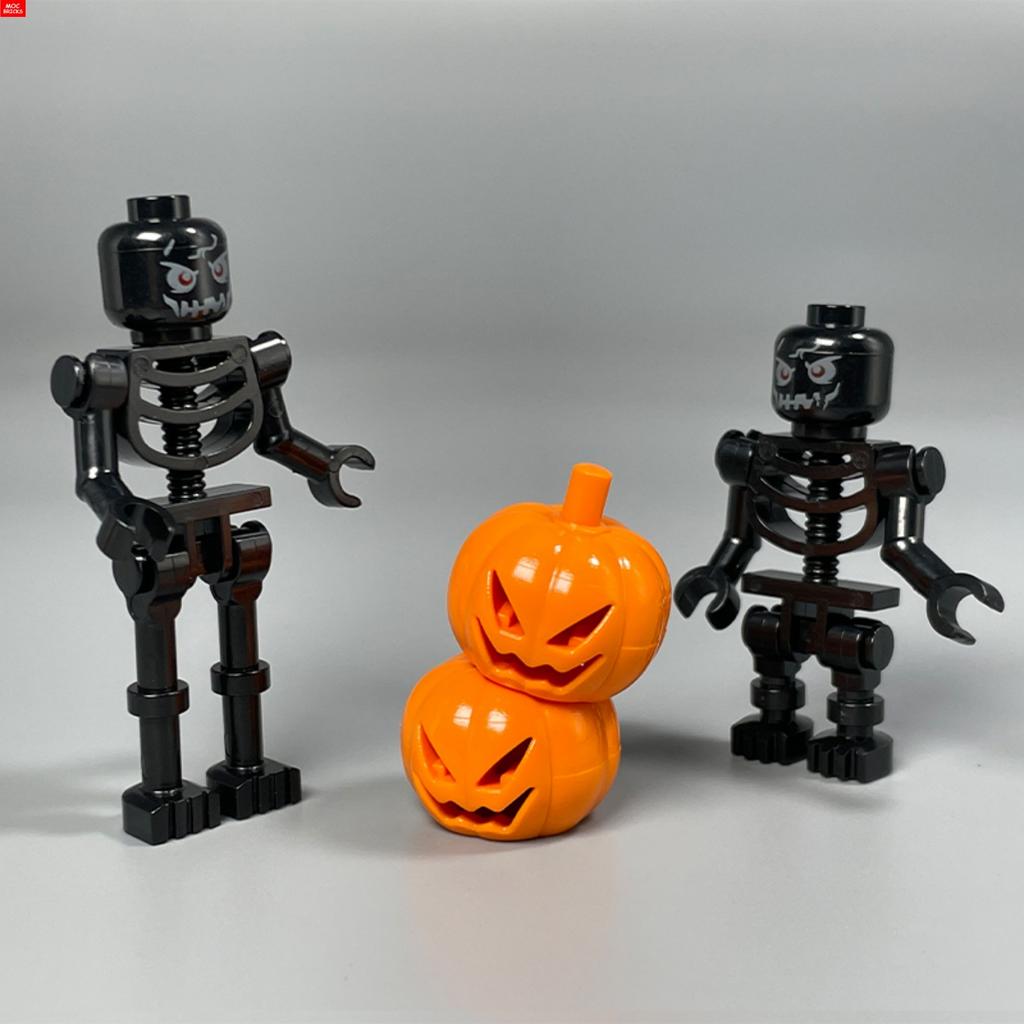Нетоксичные Moc Кирпичи DIY Черно-Белый Тыква Скелет Череп Сборка Фигурка Образовательные Строительные Блоки Детские Игрушки Подарки