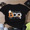 Хэллоуин BOO Женская Повседневная Большого Размера Свободная Короткий Рукав Футболка Уличная Харадзюку Костюм Мода Y2K Женская Одежда
