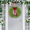 16 Inch Real Touch Norfolk Pine Christmas Wreath for Front Door Faux Cedar Greenery Wreath with Pine Cones And Bows for Wall Window Farmhouse Outdoor