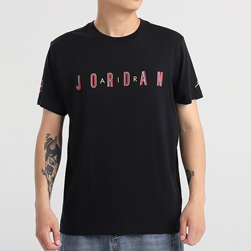 Jordan Спортивная повседневная футболка с круглым вырезом и короткими рукавами Sport DNA, мужские топы, черные CN3331-010