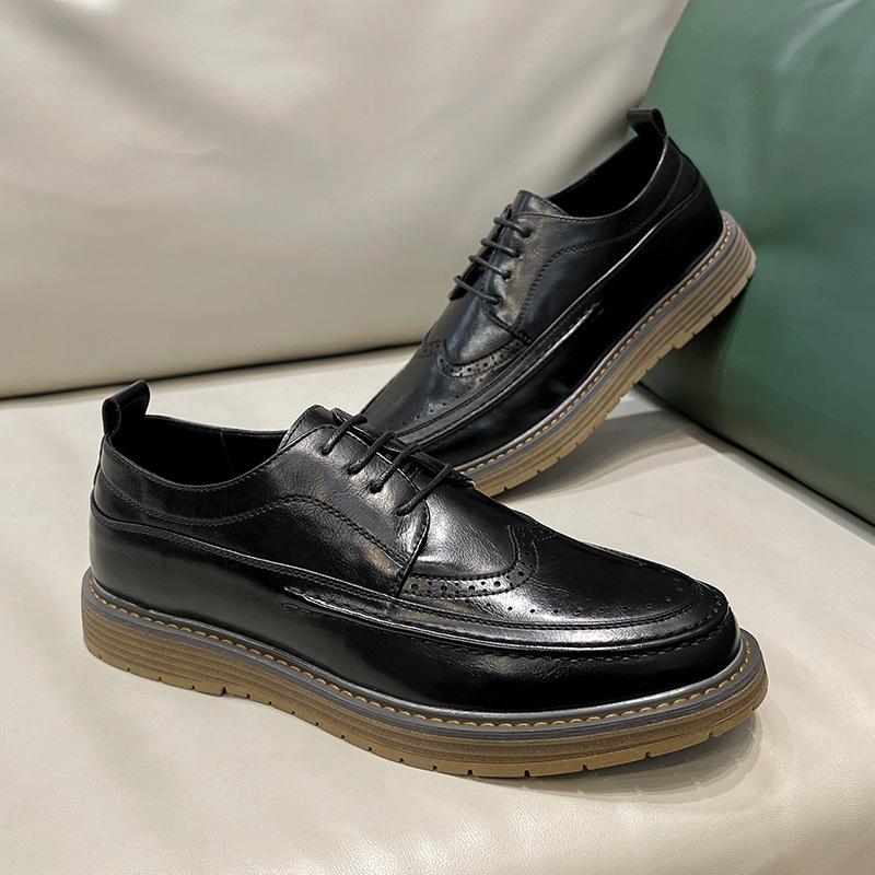 Мужские классические ретро броги Мужские кожаные туфли на шнуровке для платья, бизнеса, офиса, мужские свадебные туфли, дерби, туфли, увеличивающие рост