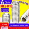 304 Stainless Steel Hex Socket Headless Set Screw, Concave End, M5/M6/M8