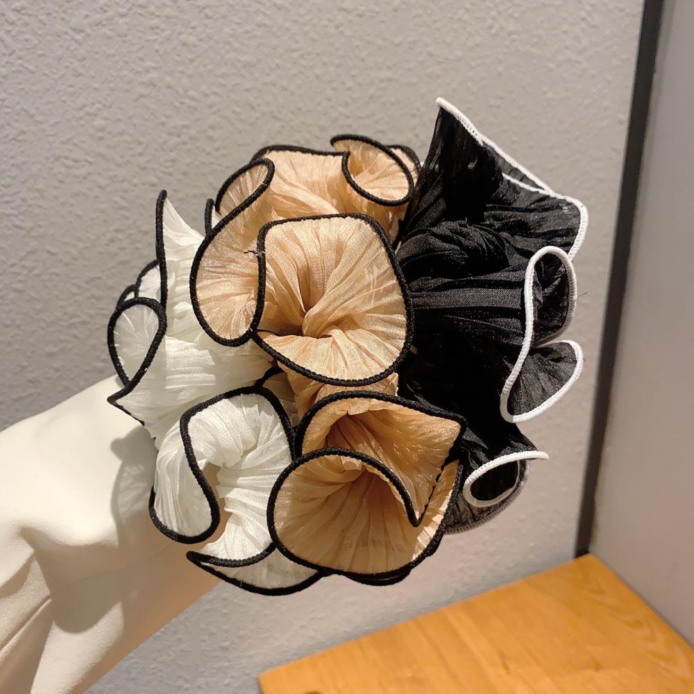 Simple Mesh Pleated Hair Rope for Woman Korean Style Hair Ring Meatball Head Hair Tie Fashion Girl Does Not Damage The Hair Scru