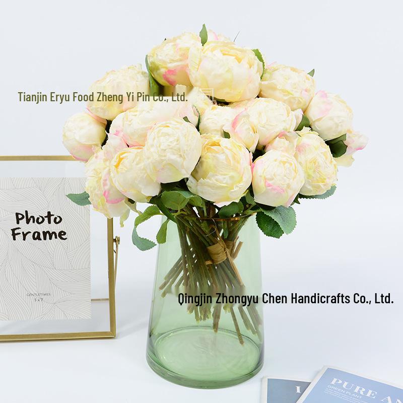 9-Head Rose Hand-Tied Bride's Bouquet for Wedding and Home Décor