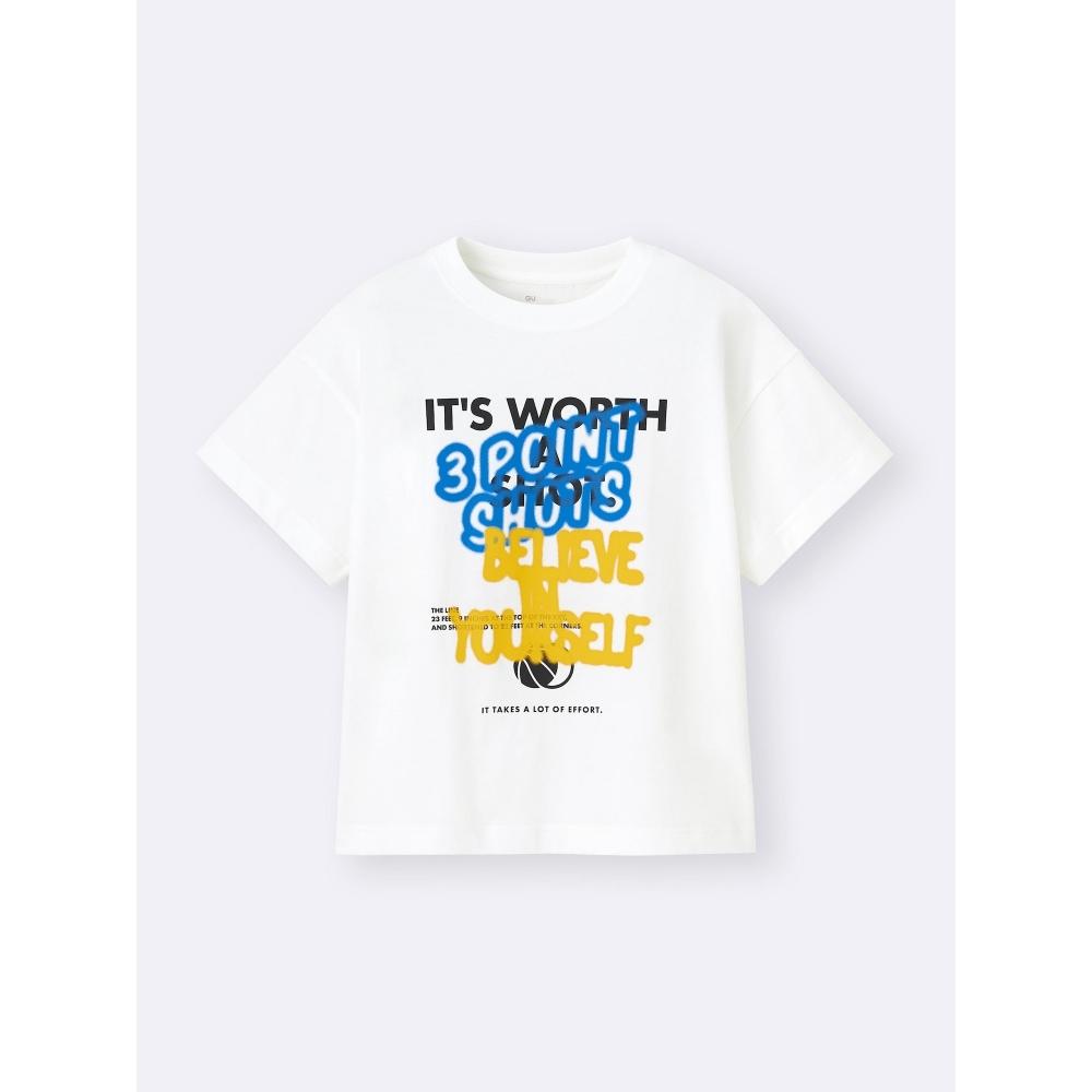 GU by Uniqlo Детский унисекс большой размер графический футболка баскетбольный мяч