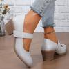 Pointed Toe Women Mary Jane Shoes Cute Casual Pumps Walking Comfy Bling Trendy Chunky Heels Women Shoes