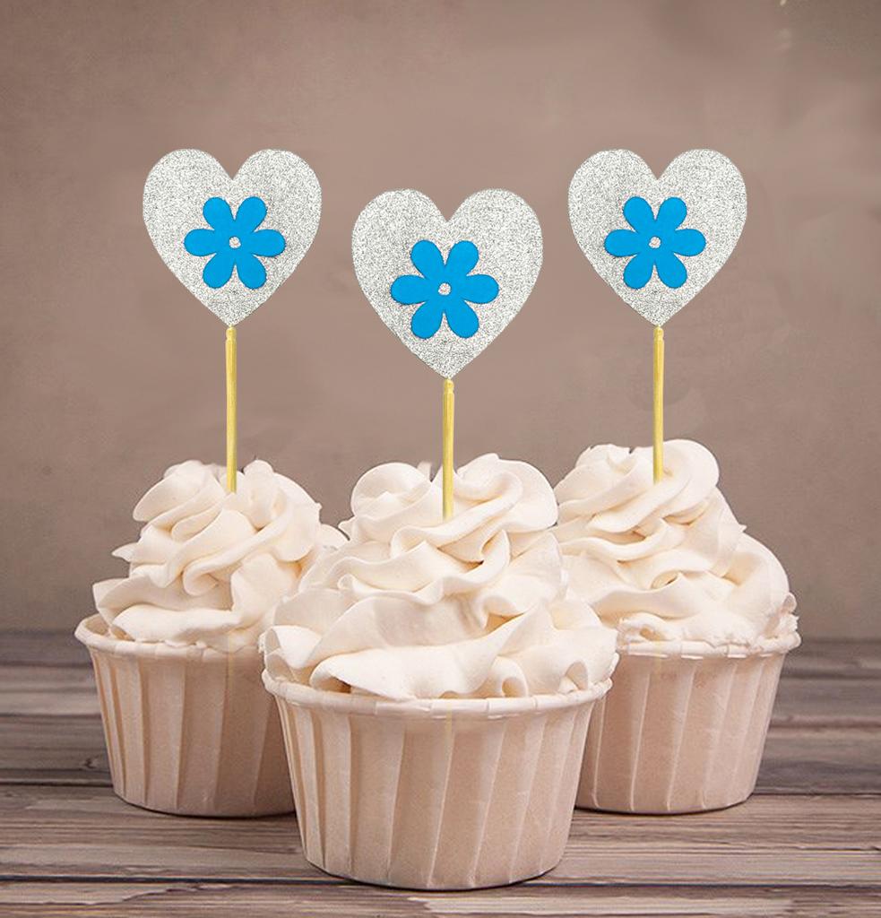 Дарлинг Сувенир| Блестящие топперы для кексов в форме сердца | Свадьба - Украшения для десерта на день рождения - упаковка