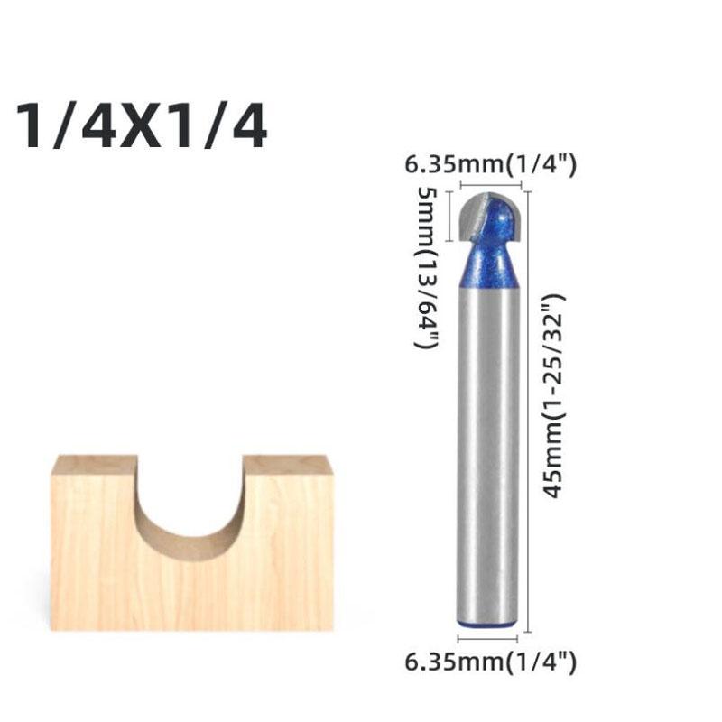 1/4 шт. 1/4 дюйма, 6 мм хвостовик, профессиональный уровень, набор сферических фрез, концевая фреза, круглая коробка, твердосплавная фреза с ЧПУ, радиальная фреза