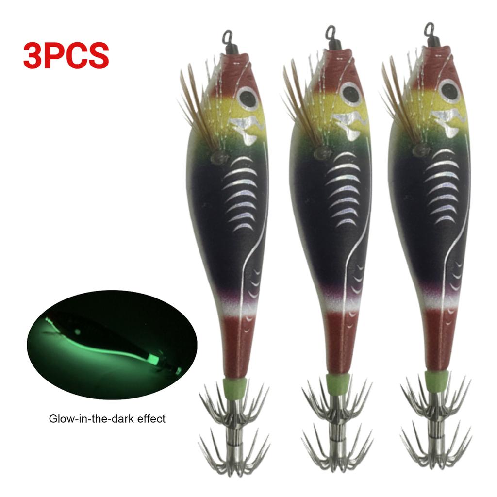 Светящаяся рыболовная приманка, светящаяся в темноте приманка для креветок, приманка для джиговой ловли, приманка для рыбалки в виде кальмара для осьминога, поддельные рыболовные снасти для каракатицы, жесткая наживка, морские приманки, снасти