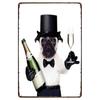 Mfoever Christmas Dog Decor Metal Tinplate Poster New Year Festival Decor xcm Cute Dog Poster