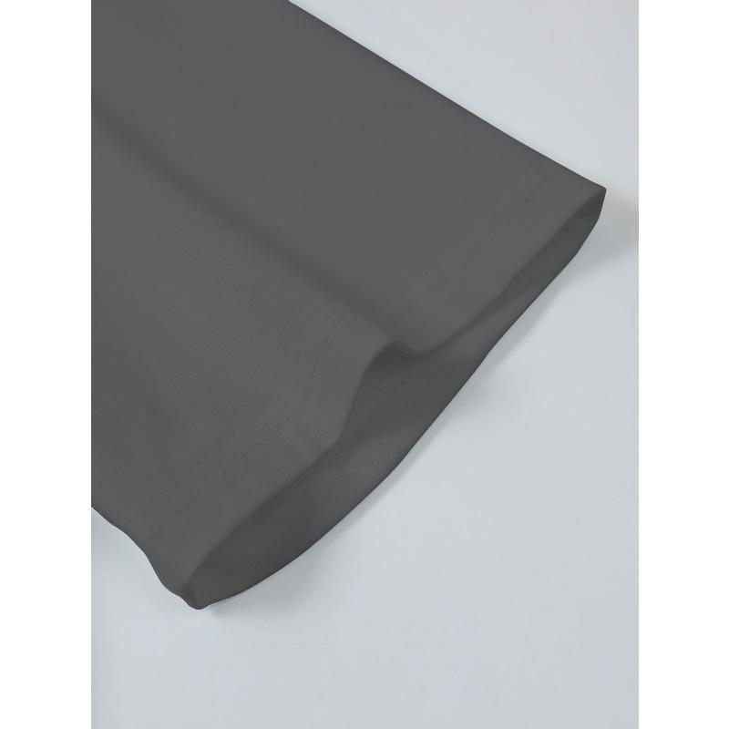 Wrinkle-Resistant Solid Color Polyester Men's Mock Neck Top, Ideal for Autumn Layering