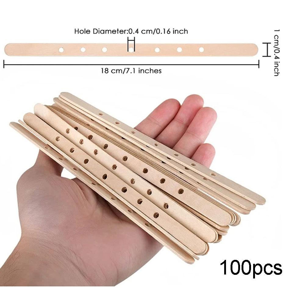 DIY Scented Candle Making Tool Set 50pcs Multiple Styles Wooden Wick Holder with Wick Centering for Candle Fragrance Accessories