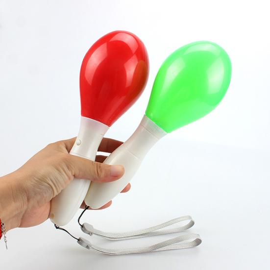 LED Flashing Maraca Lanyard Percussion Musical Instrument Concert Favor Toy