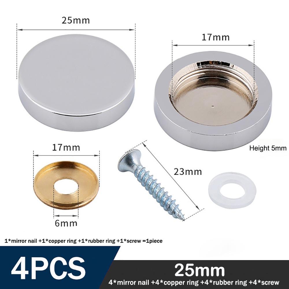 Furniture Hardware Copper Screws Decorative Cap Silver Multiple Sizes Nails Fasteners Mirror Fixing Nails Mirror