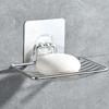 1pc Stainless Steel Soap Rack Soap Box Light Luxury Shelf Punch-free Nail-free Bathroom Single Layer Drain Wall Hanging