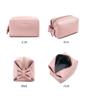 Rownyeon Portable Makeup Cute Ribbon Korean PU Birthday Gift Pouch, Design, Compact, Multi-Compartment, Style, Water-Repellent Leather, Mini, Small,