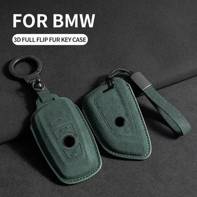 Для BMW 1 2 3 4 5 6 7 Серии X1 X3 X4 X5 X6 F36 F25 F26 F30 F34 F10 F07 F20 Z10 Замшевый чехол для ключа автомобиля Обложка Брелок Аксессуары