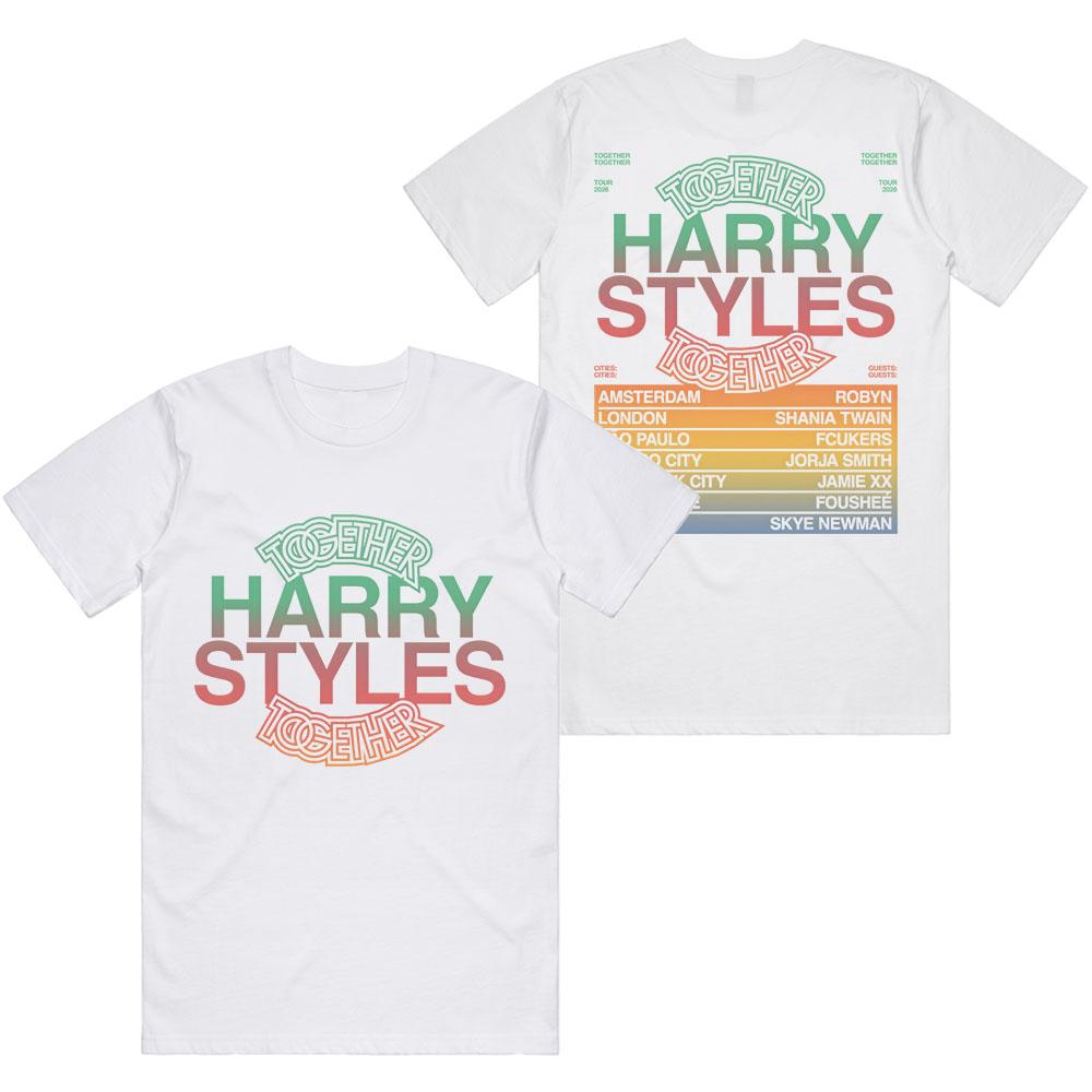 HarryStyles Together, Together Tour 2026 Футболки 100% Хлопок Летняя Короткий Рукав Унисекс Футболка Певец Графический Принт Футболки Мужские Топы смешные футболки