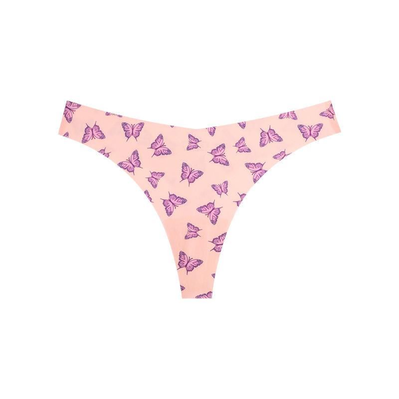 FINETOO Сексуальные трусики для женщин Butterfly T-back Comfort G-string Printed Underwear