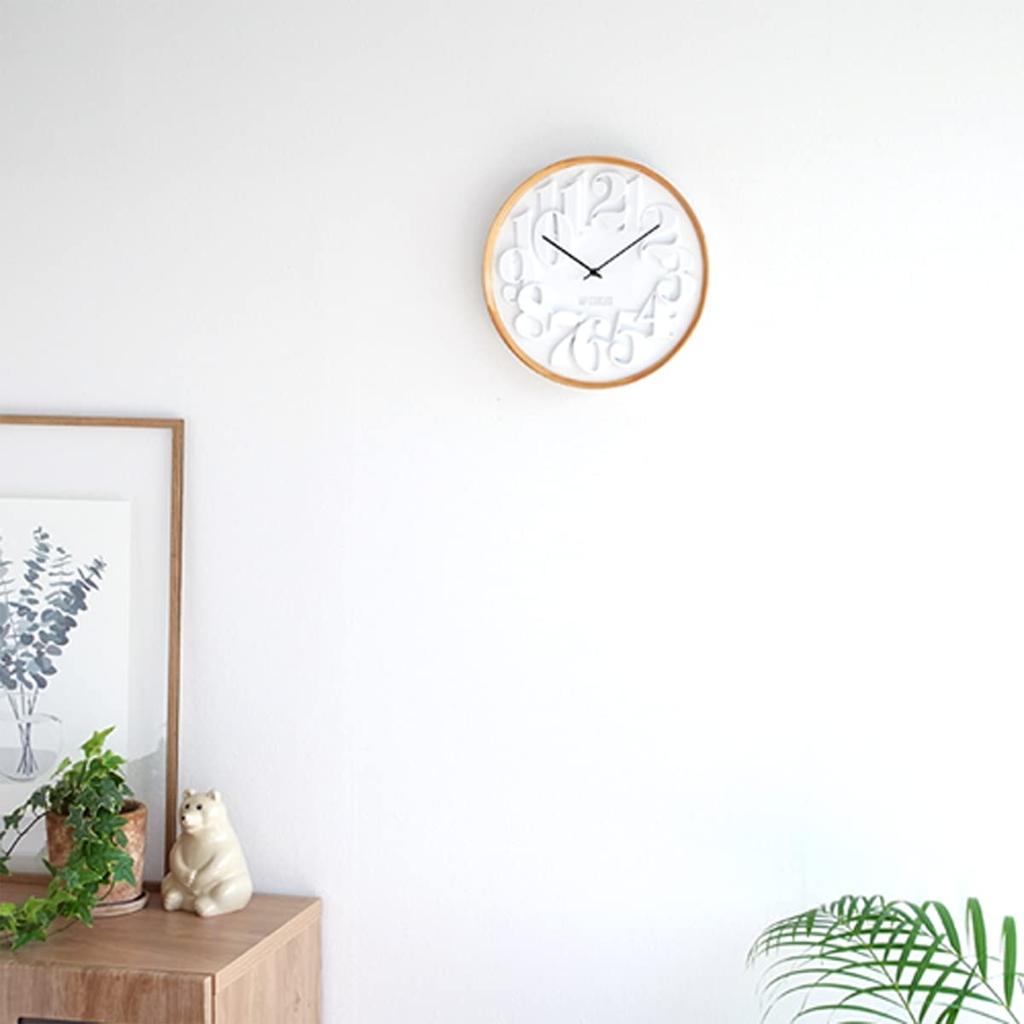 AMPERSAND FACTORY Настенные скандинавские настенные часы No Step Type, деревянные, часы, тихие, стильные, стеклянные, (AMP-C038)