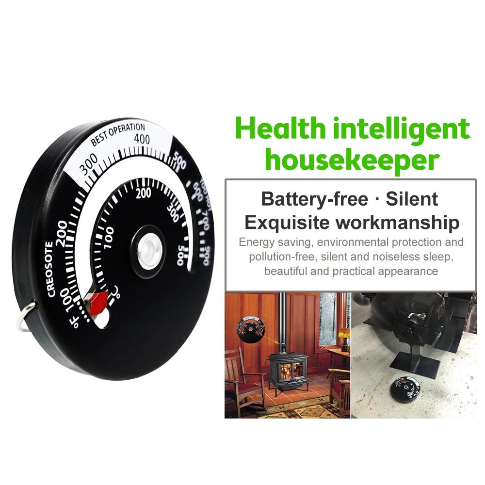 Hermometer Magnetic Wood Stove Heater Thermometer Fireplace Fan Stove with Probe Household Sensitivity Barbecue Oven Tool