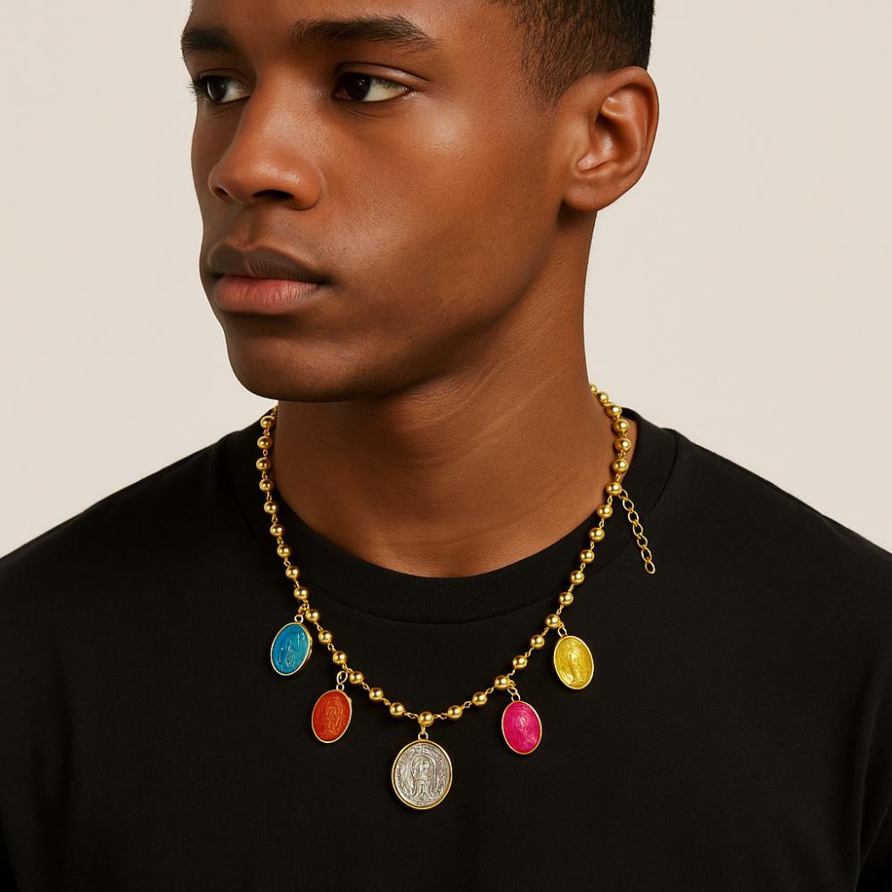 Adjustable Rosary Necklace St. Benedict Clavicle Chain Fashion Metal Pendant Necklace  Gift