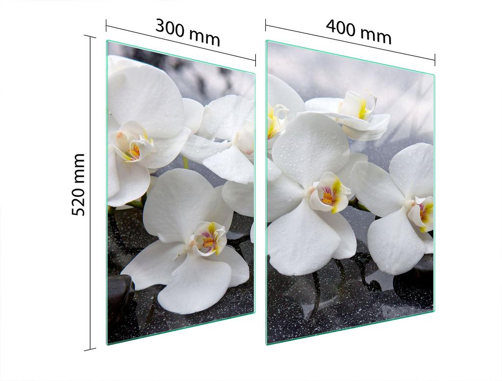 SZKLANA PŁYTA OCHRONNA NA KUCHENKĘ 70x52 ORCHIDEA