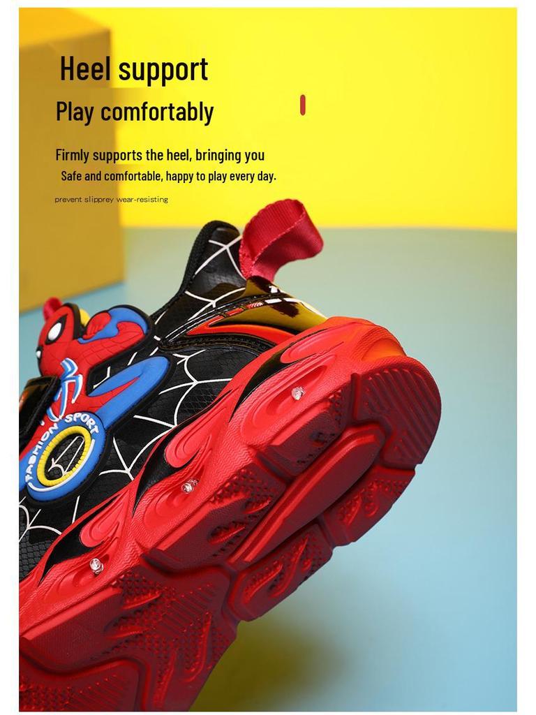 Детские сетчатые кроссовки для бега с подсветкой и мультяшным дизайном - Осень 2025, дышащий стиль