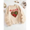Rockabilly Cherry Leopard Heart Prints Sweatshirt Women Crewneck Casual Hoodie Warm Tops Winter Women Clothes