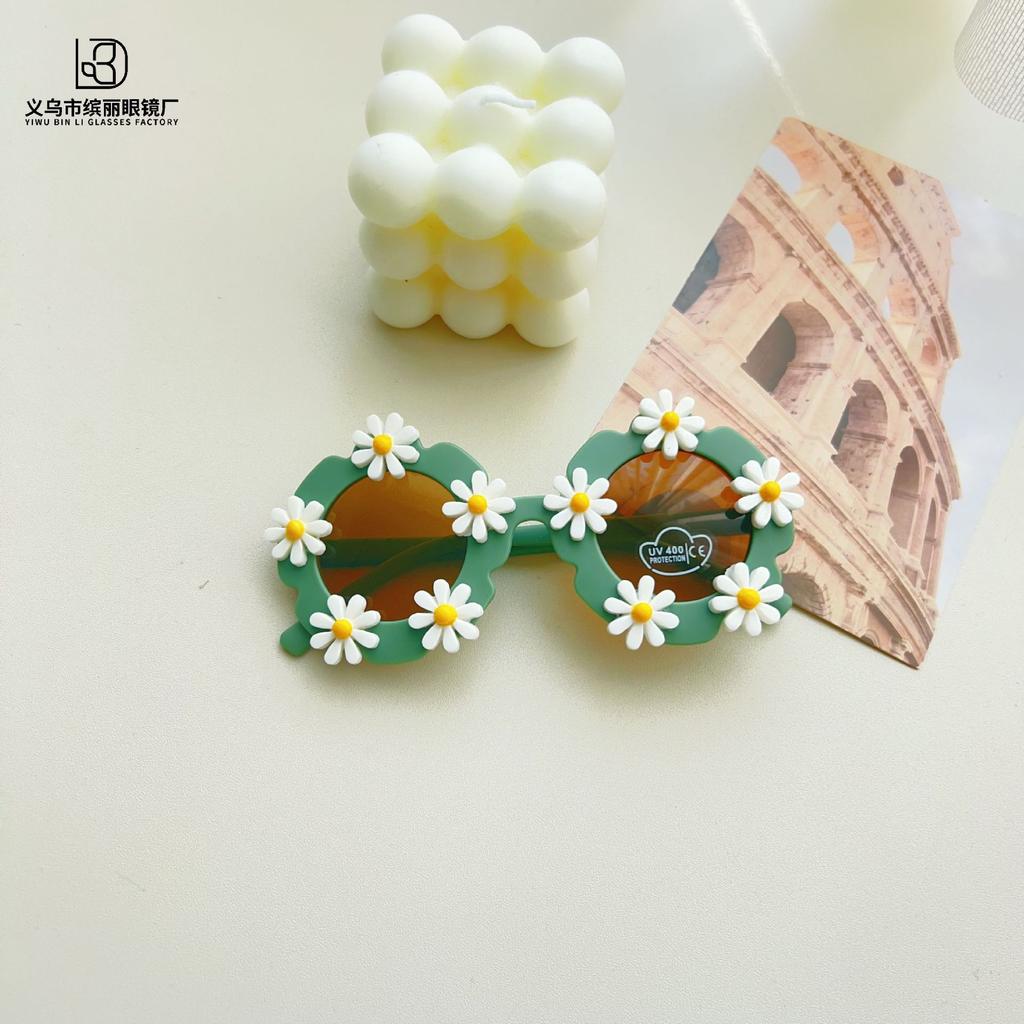 Fashion Diy Sunflower Cute Children'S Sunglasses Daisy Accessories Boys And Girls Sunglasses Sunscreen Uv Protection