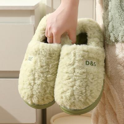 Хлопковые тапочки осенне-зимние сумки и домашние комнатные бытовые толстоподошвенные нескользящие теплые шерстяные хлопковые туфли зимние