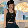 Милый укороченный топ без рукавов, женский укороченный топ, летний корейский корсетный топ, майка, трикотажный сексуальный тонкий жилет, бюстгальтер, топы женские Y2k