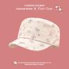 Retro floral flat top cap women's spring and summer new fashionable versatile face small fresh travel equestrian hat