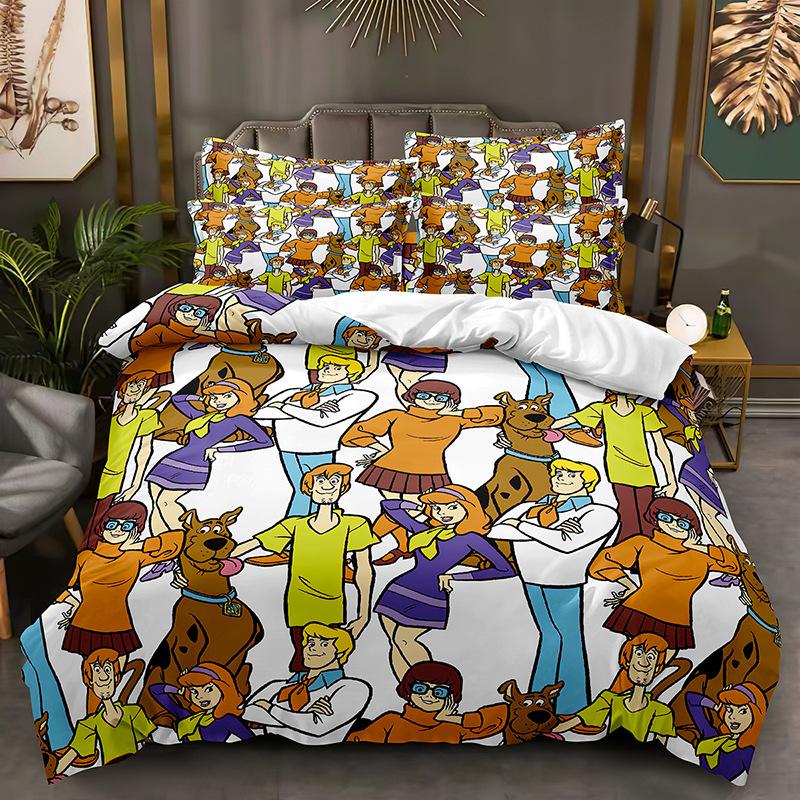 Пододеяльник Scooby Doo Dog Домашний текстиль Постельное белье Набор из трех предметов, Комплект Наволочка