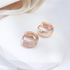 Kinel Rose Gold Color Hoop Dangle Earrings For Women Bride Wedding Fine Jewelry