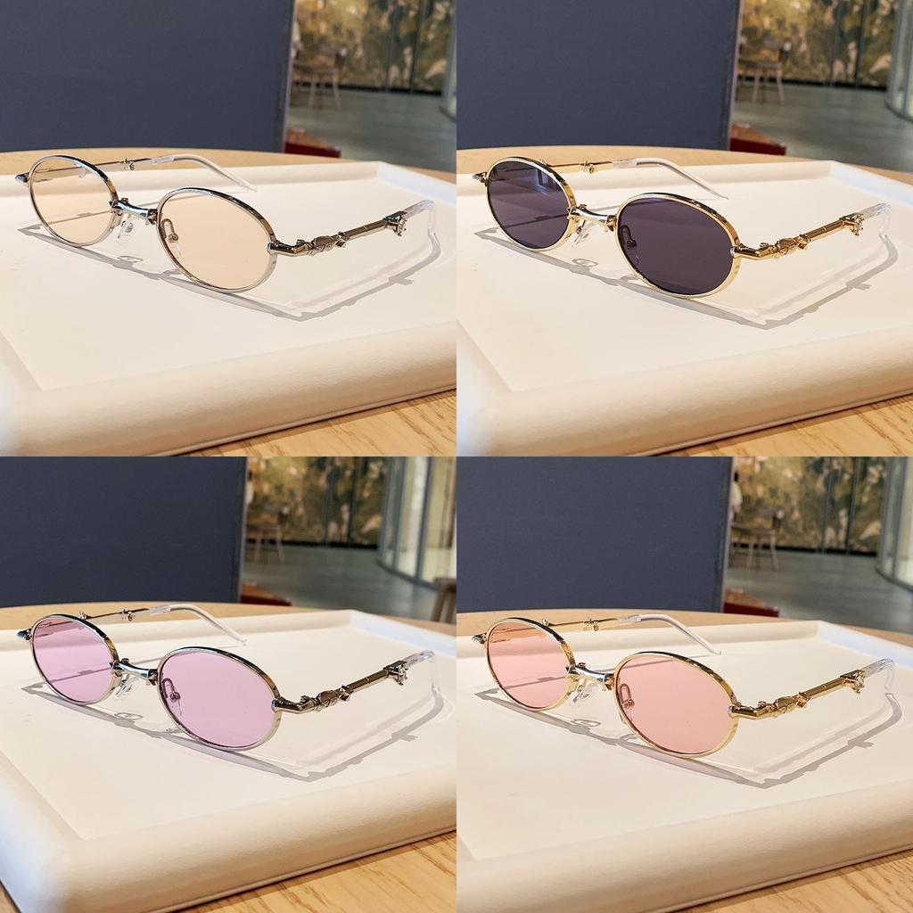 Fashion Oval Frame Sun Protection Glasses With Uv400 For Casual Women