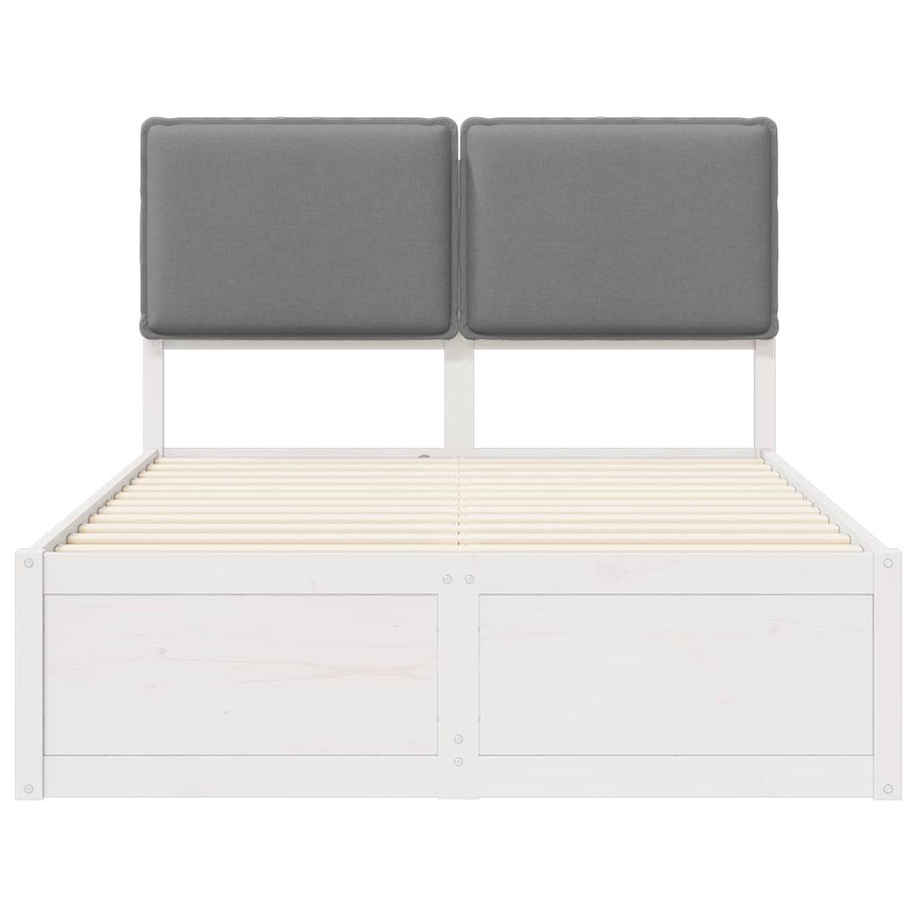 Bed Frame with Upholstered Headboard Light Grey 120 x 190 cm