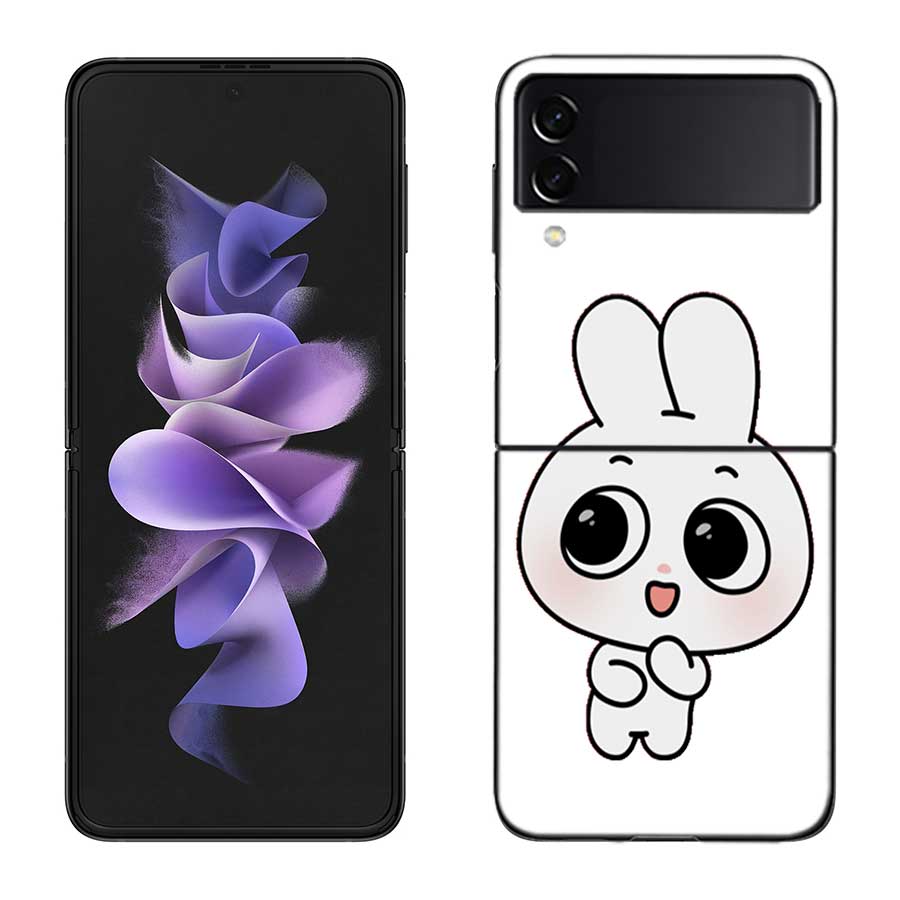 Милый Мультяшный Чехол K-Kkamang для Samsung Z Flip 7 6 5G Galaxy Z Flip 5 4 3 Черный Жесткий Чехол-Крышка Роскошный PC Корпус Coque