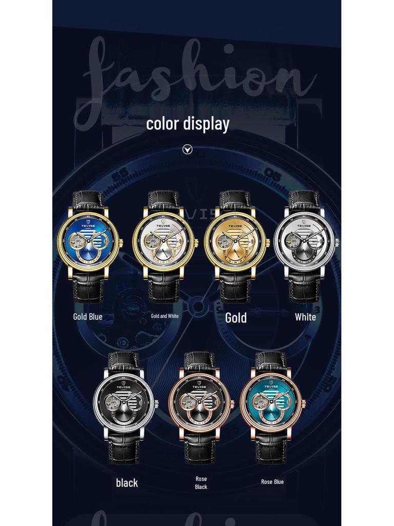 TEVISE Men's Waterproof Luminous Minimalist Automatic Mechanical Watch
