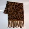 Толстый шарф с леопардовым принтом, имитация кашемира с кисточками - Женская универсальная теплая шаль на осень/зиму