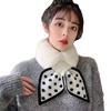 Модный теплый шарф из искусственного меха в горошек для женщин, плюшевые теплые шарфы с воротником, шарф в горошек, вязаные шарфы для женщин
