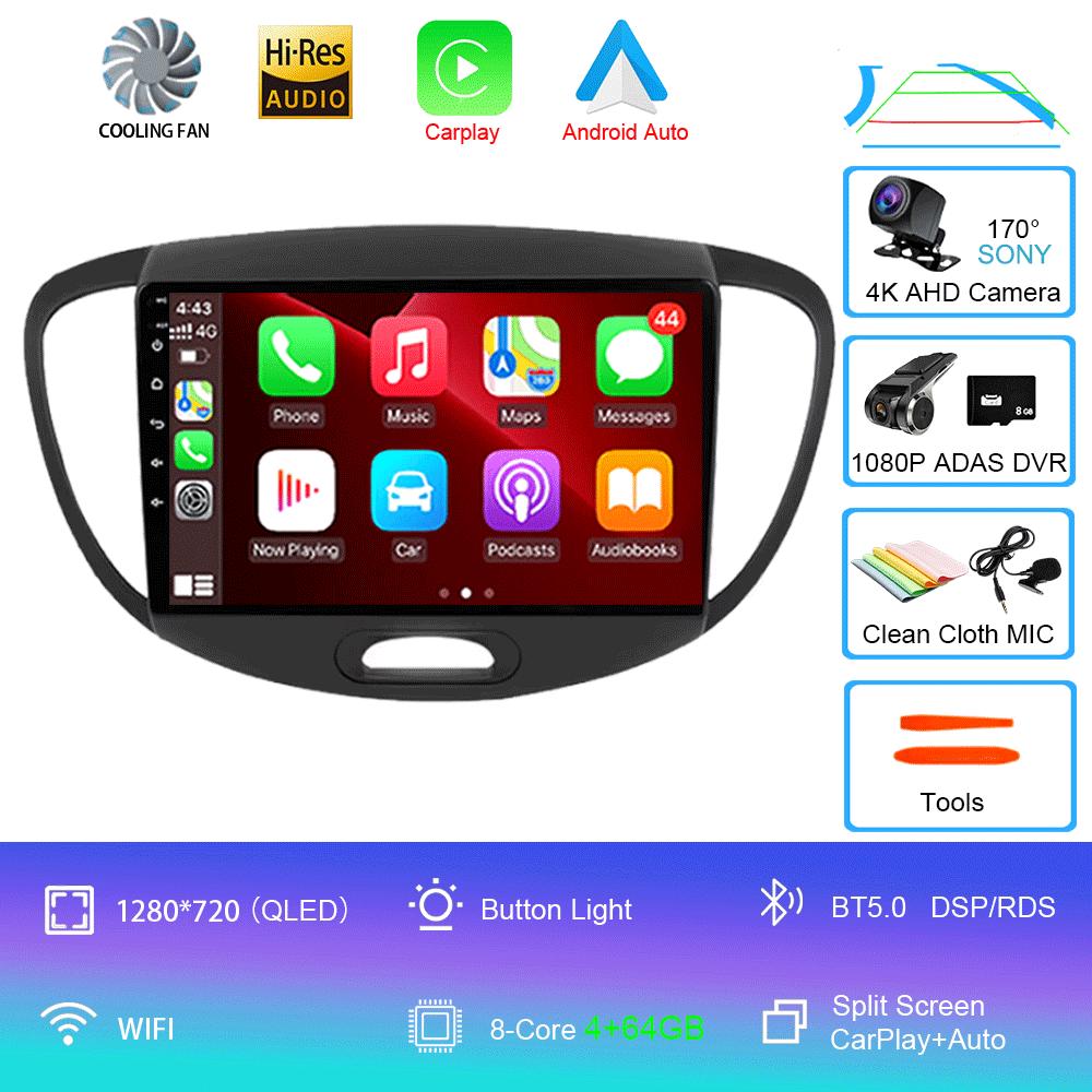 Для Hyundai Grand i10 2008-2012 2 din Android Auto Радио Carplay Автомобильный мультимедийный плеер GPS автомагнитола Bluetooth Android 14 Авто