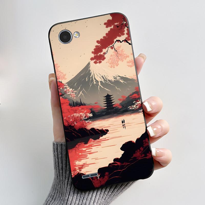 For LG Q6 Q6 Plus Q6a Case Luxury Cute Love Rabbit Funny Soft Silicone Black TPU Protective Cover LG q6 X600L X600K Phone Casing