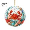 Thoughtful Gifts for Special Occasions Ocean Theme Pearl Art Hanging Ornament, 2D Flat Acrylic Coastal Wall Decor Sea Life Suncatcher, Beaded Pattern