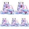 3Pcs/set Cute Cartoon Kpop Printed Backpack with Pengcil Case Lunch Bag for Teenager Girl Boy Bookbag Large Capacity Travel Bag Kid Gift Rucksak