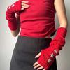 Solid Color Y2K Star Arm Cover Long Warmer Long Cuff Knitted Fingerless Sleeves  Outdoor