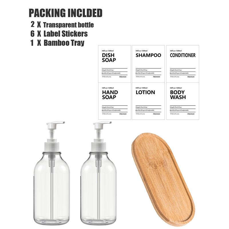 500 мл Прозрачный дозатор шампуня и кондиционера для настенного крепления бутылки мыла для душа с этикетками сменные дозаторы для геля для душа для ванной комнаты кухни