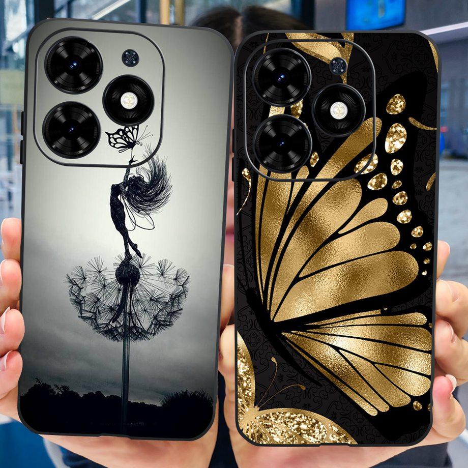 For Tecno Spark GO 2024 2023 2022 Case Soft TPU Silicone Clear Bumper Coque BG6 BF7n KG5 Fundas Marble Space Man Dragon Etui