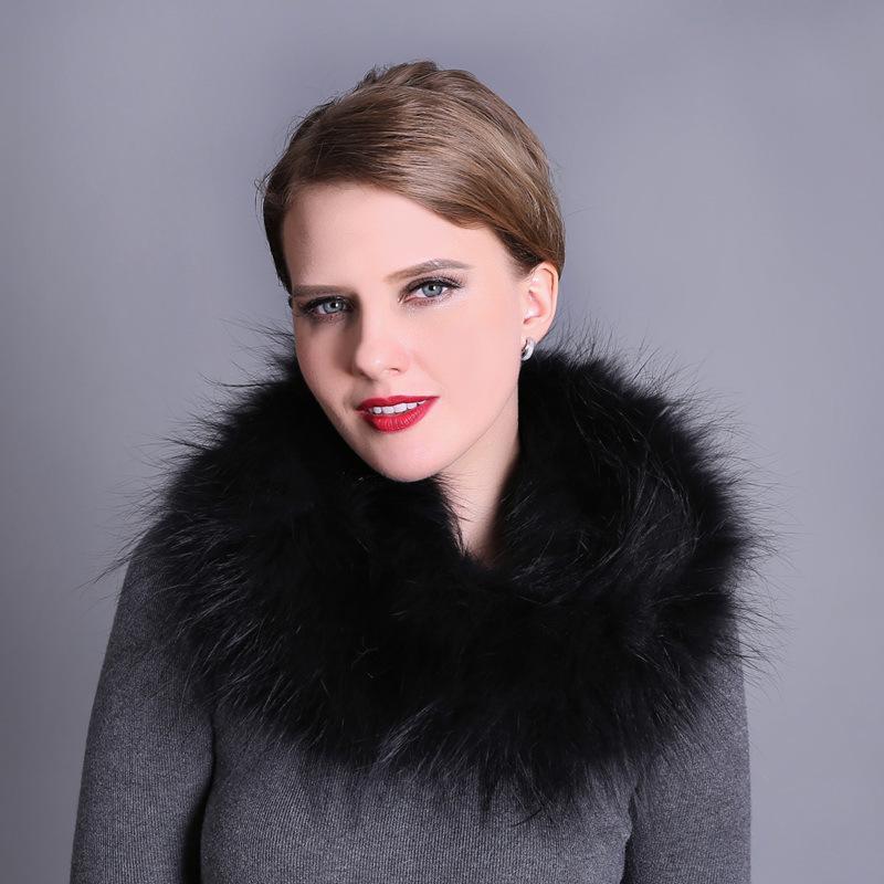 Зимний универсальный теплый меховой шарф, шарф из лисьего меха, плетеный из меха серебристой лисицы, большой меховой шарф, шейный платок