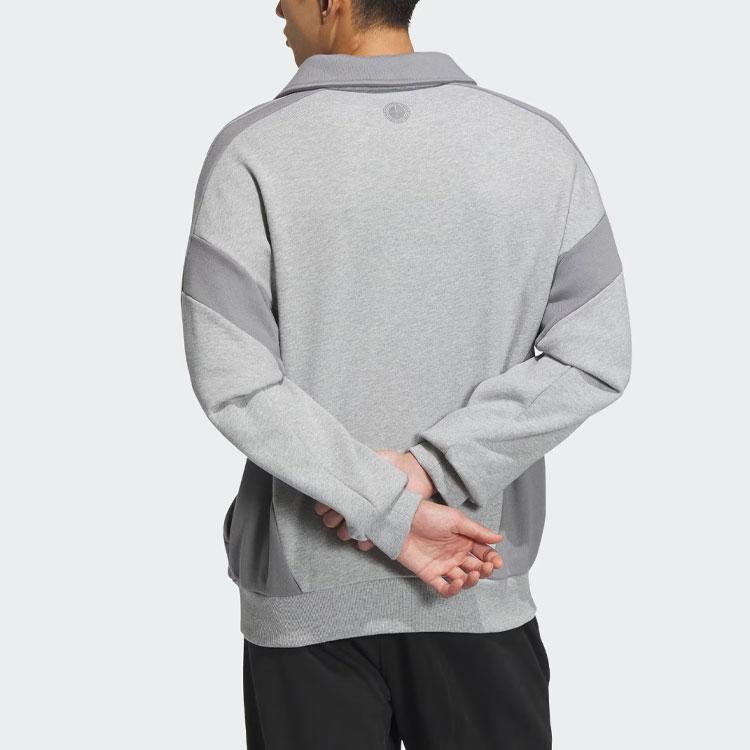 adidas Толстовка Originals Wing Chun Series Toc Crew с цветными блоками, свободная толстовка унисекс с длинным рукавом, средне-серая IZ1536